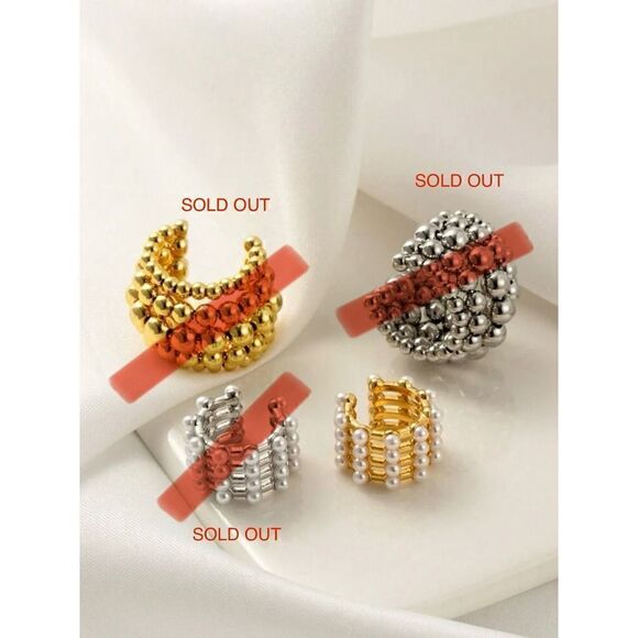 Non-piercing Clip-on Earring Pearl Details European Elegant Style Gold Tone - Picture 4 of 6